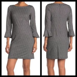 ❤️‍🔥 NWT Metallic Glitter Stripe Ruffle Sleeve Dress